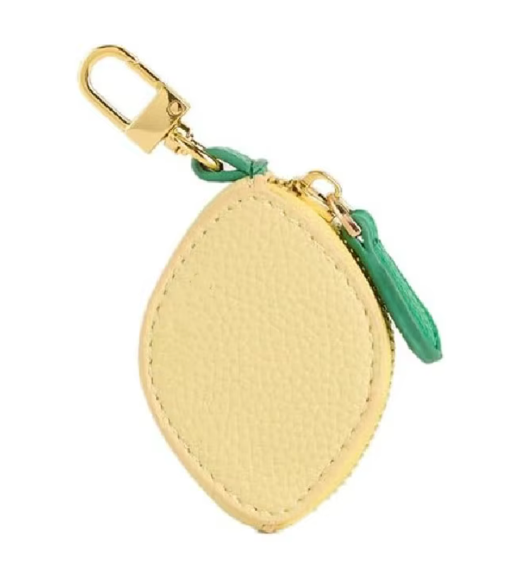 Fruit Shaped Leather Coin Purse Keychain