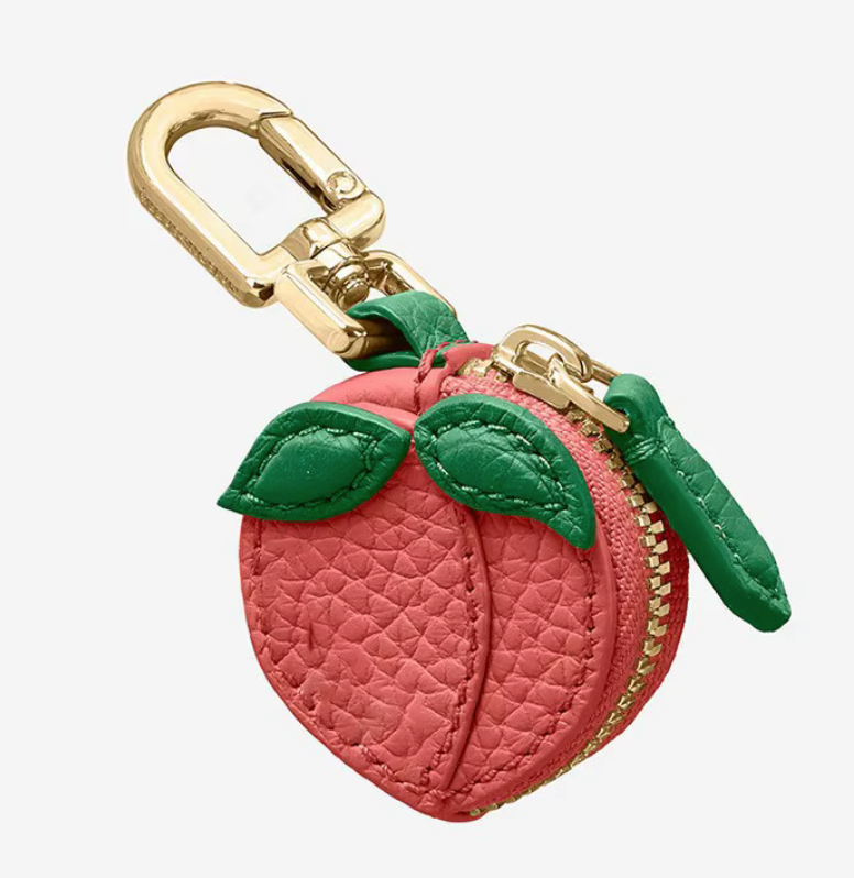 Fruit Shaped Leather Coin Purse Keychain