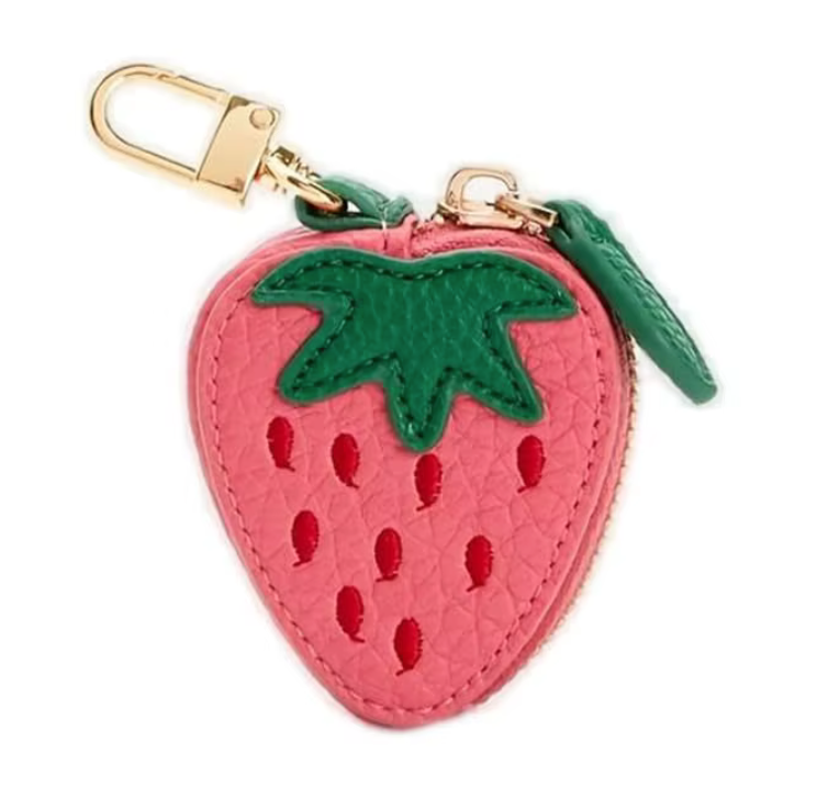 Fruit Shaped Leather Coin Purse Keychain
