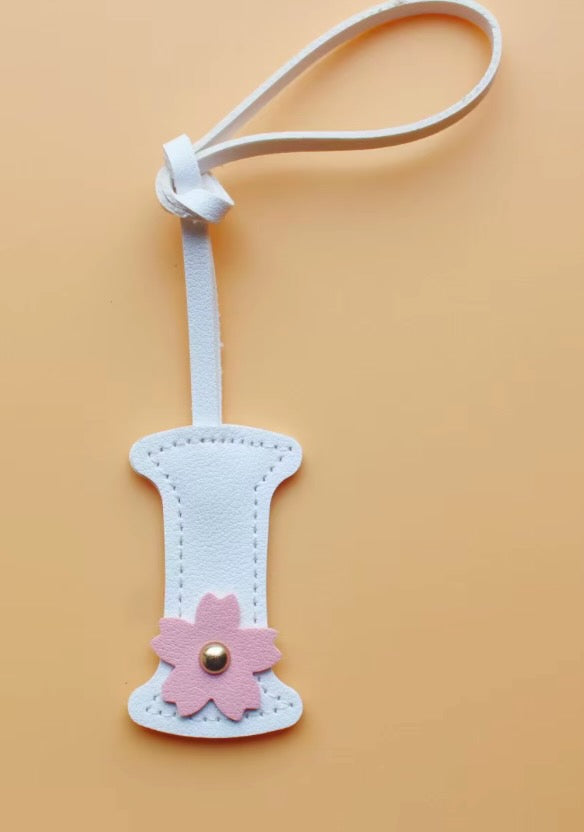 Alphabet Bag Charm with Flower Accent