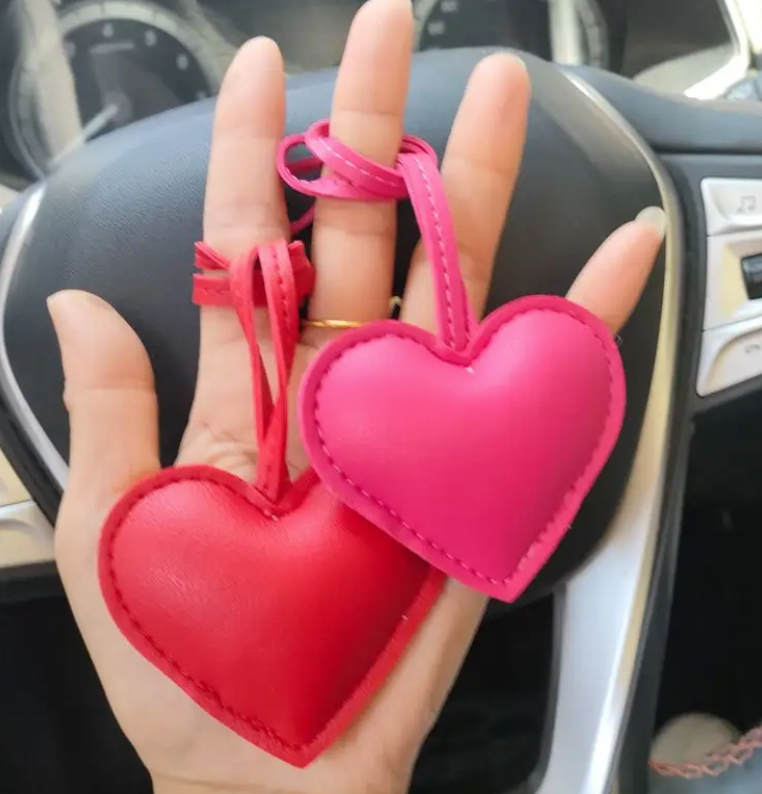 Leather Heart Bag Charm