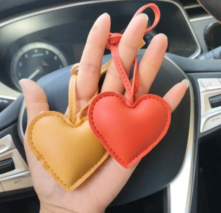 Leather Heart Bag Charm