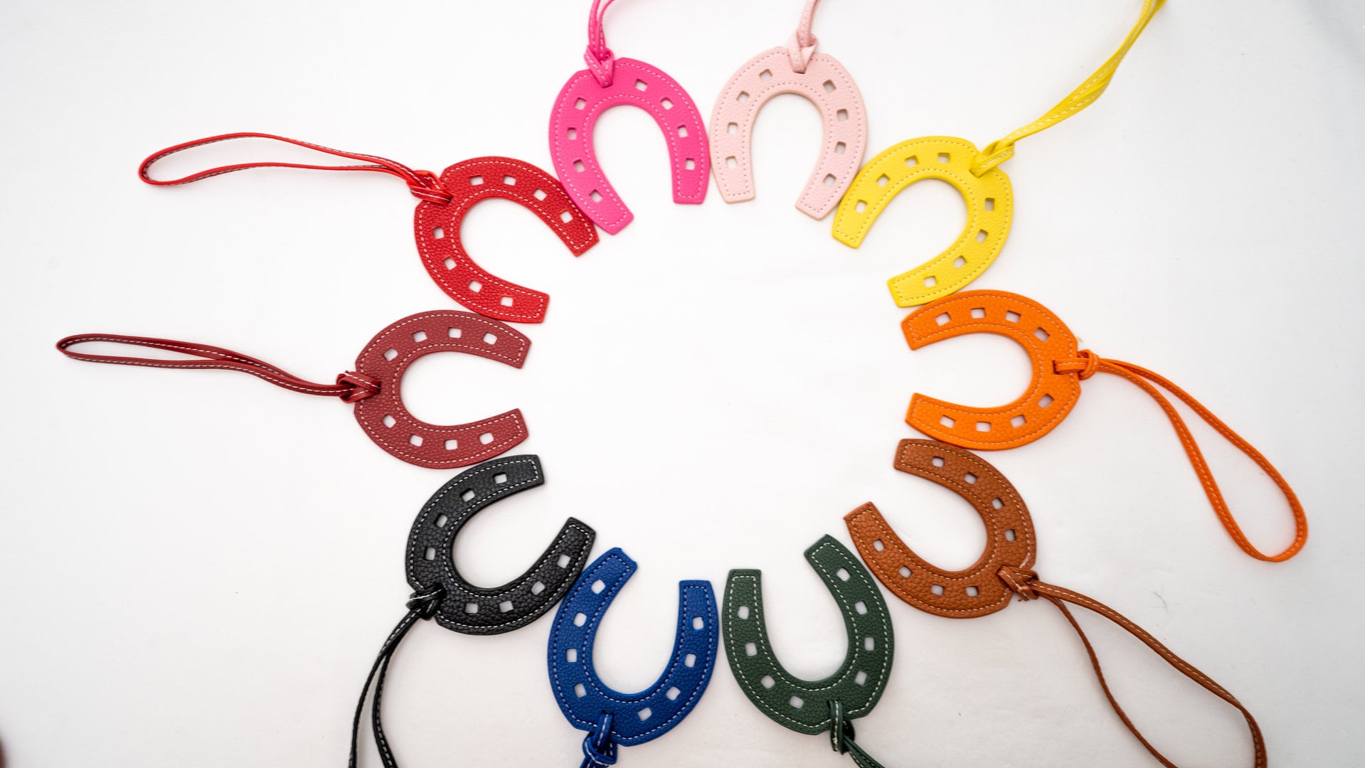 Handmade Real Leather Horseshoe Bag Charm