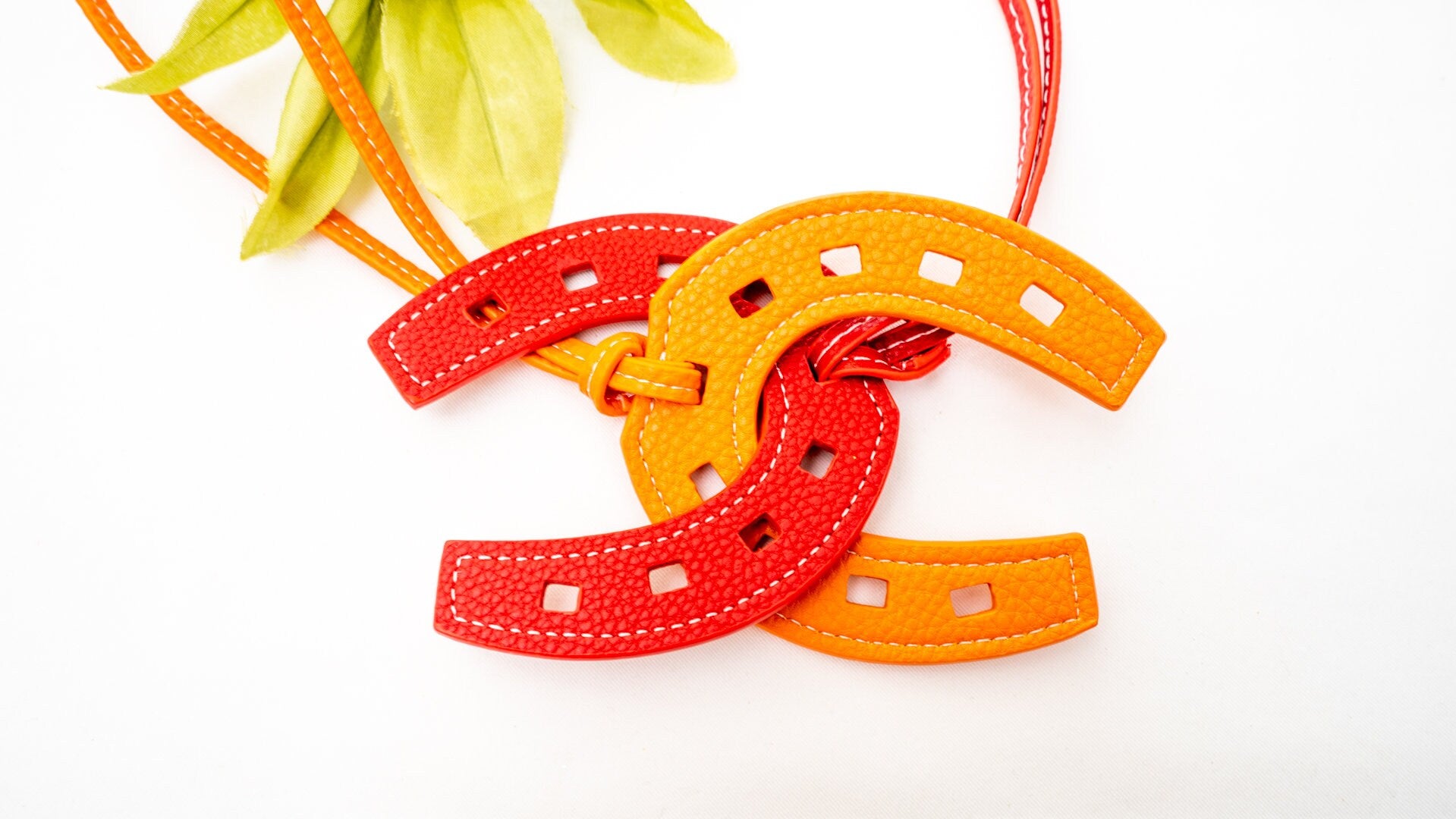 Handmade Real Leather Horseshoe Bag Charm