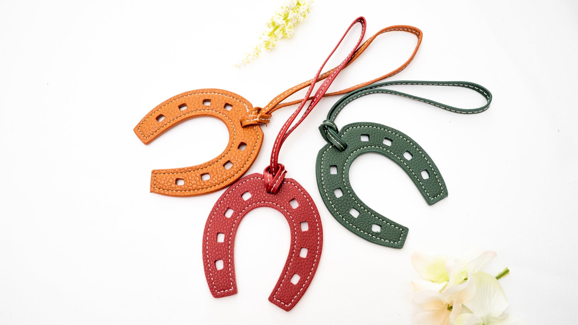 Handmade Real Leather Horseshoe Bag Charm