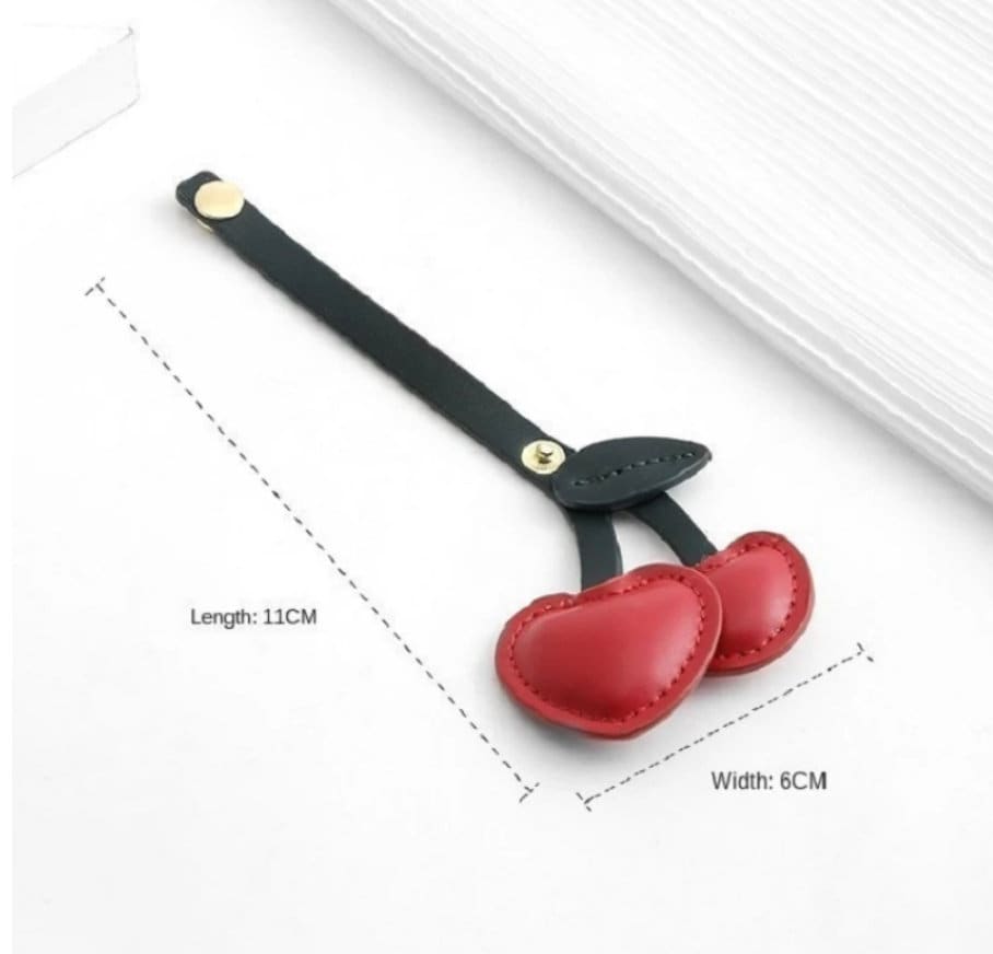 Handmade Cherry Heart Bag Charm
