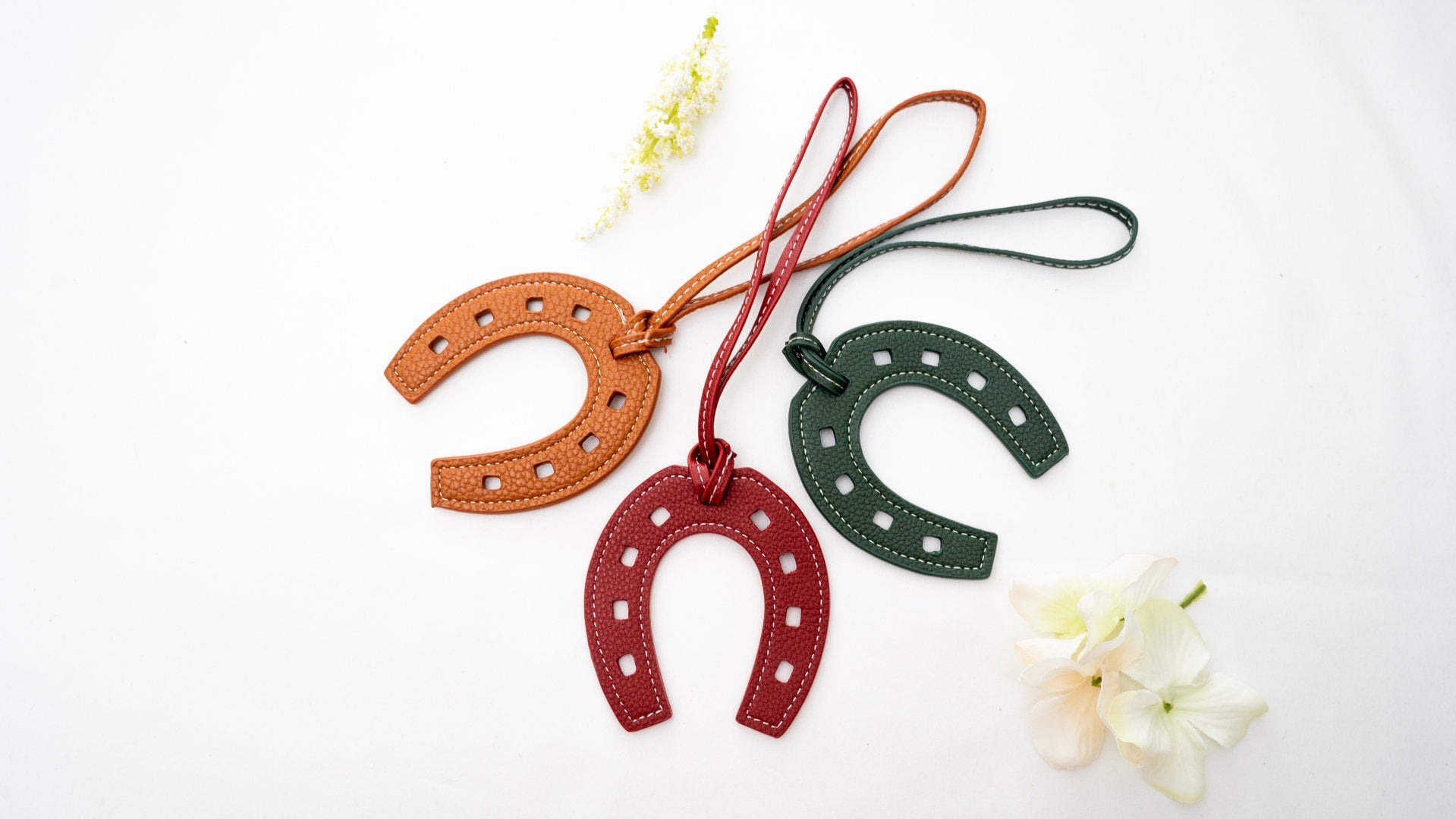 Handmade Real Leather Horseshoe Bag Charm