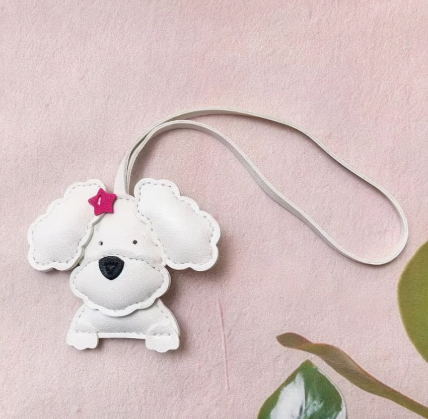 Bichon Dog Bag Charm