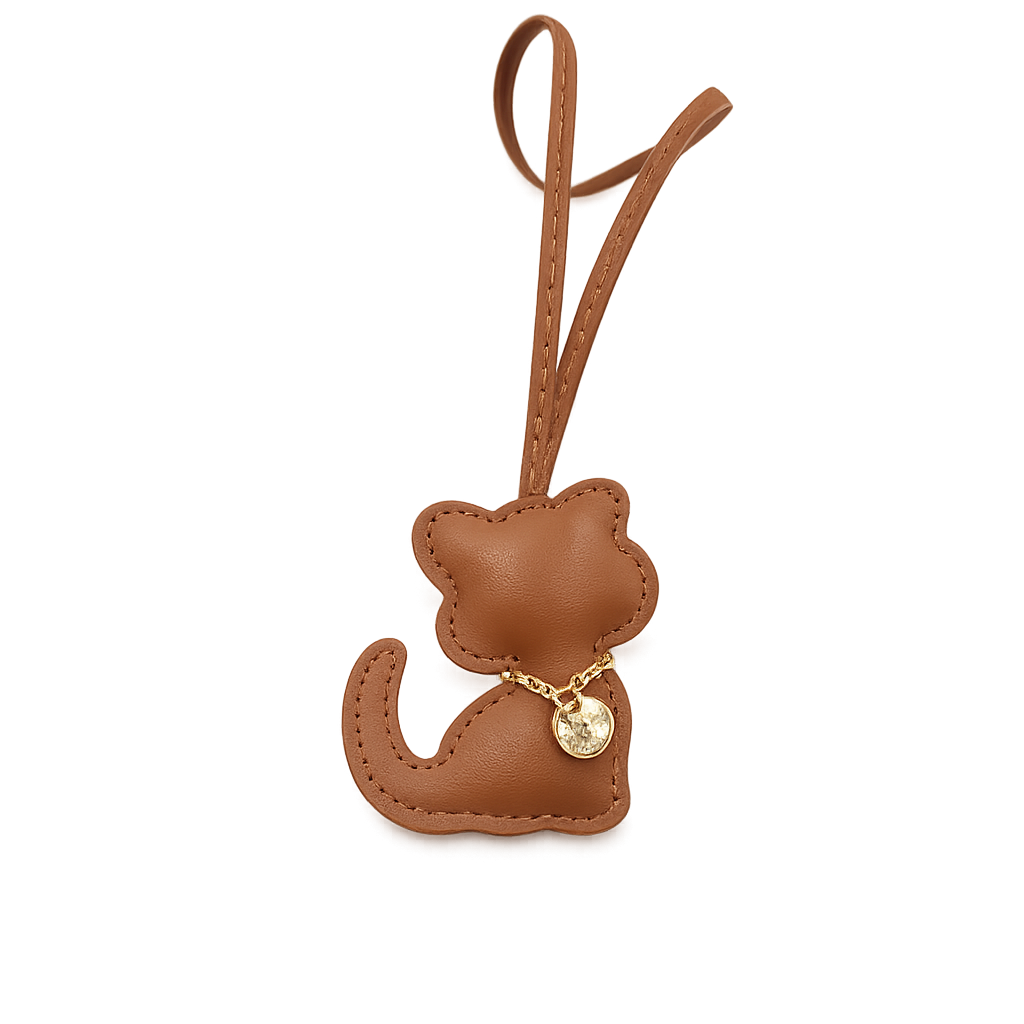 Cozy Kitty – Handmade Leather Kitten Bag Charm | Cute Cat Purse Charm | Kawaii Cat Accessory | Gift for Cat Lovers