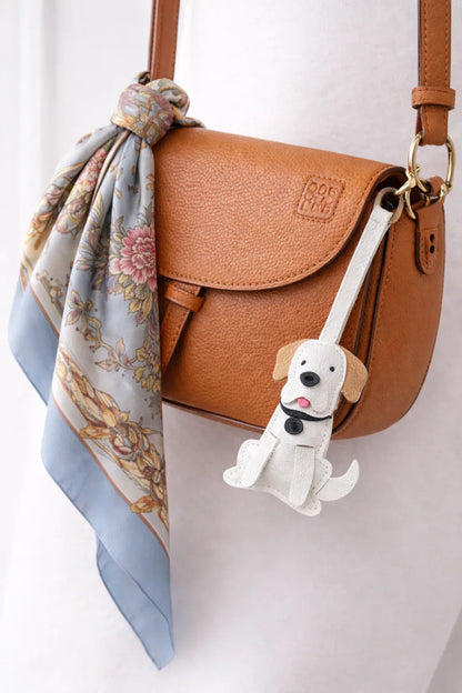 Gentle Labrador Leather Charm – Handmade Dog Bag Charm, Labrador Keychain, Leather Puppy Accessory, Dog Lover Gift - Roxy's Collectables