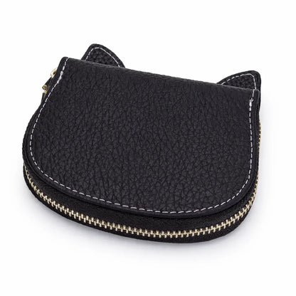 Best Friend Black genuine leather dog-shaped card wallet and coin pouch for dog lovers showing the back.