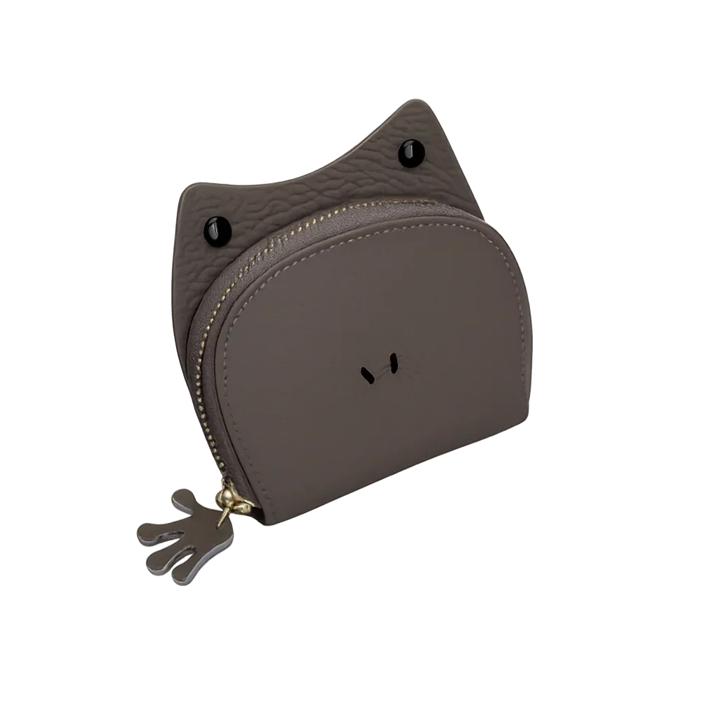 Handcrafted green leather frog-shaped card holder with a smiling face and gold zipper.