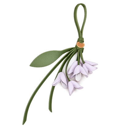 Light Blue  Petite Lily Bag Charm  with leather strap. 