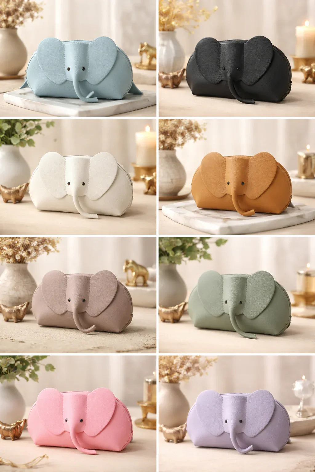 Trunk Love Elephant Purse Collection – Genuine Leather Elephant Crossbody Mini Bag, Cute Animal Purse, Gift for Elephant Lovers - Roxy's Collectables