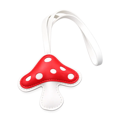 Red Meadow Mushroom – Handmade Leather Mushroom Bag Charm.
