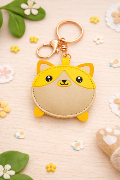 Cute Dog Puddle Pal  Key Chain, with key ring and clasp.