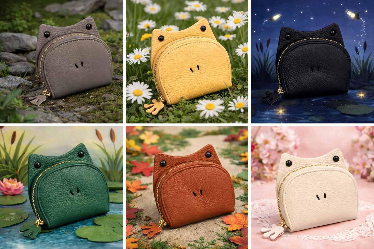 Hop & Hold Frog Card Holder – Cute Leather Frog Wallet, Mini Coin & Card Pouch, Whimsical Gift for Frog Lovers