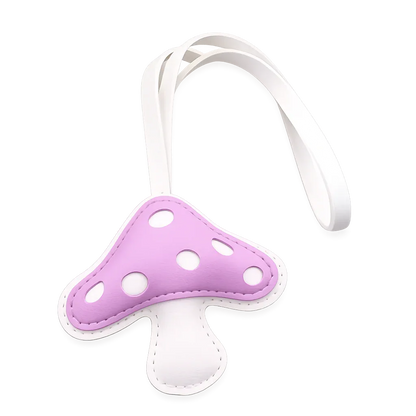 Lavender Meadow Mushroom – Handmade Leather Mushroom Bag Charm.