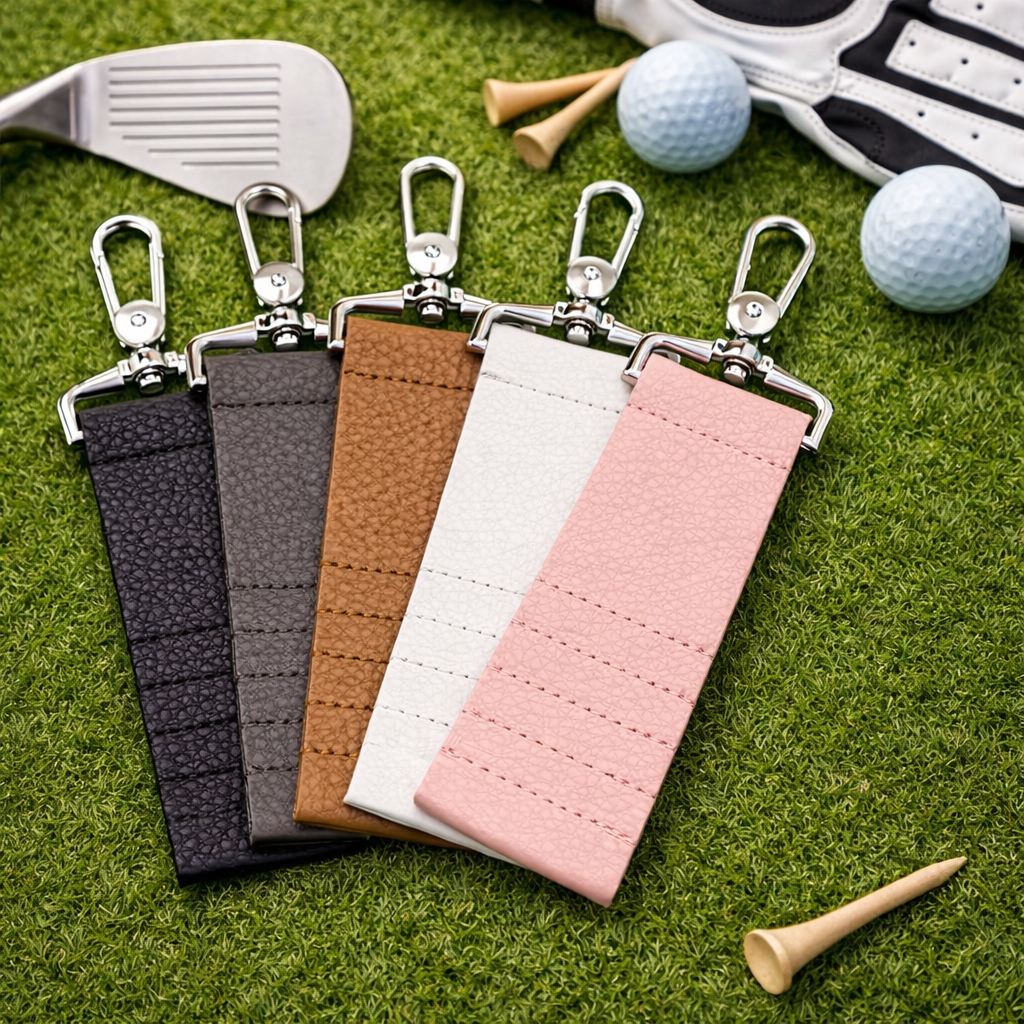 Fairway Keeper Leather Tee Keychain – Golf Tee Holder Clip, Genuine Leather Golf Accessory, Gift for Golfer, Father’s Day Gift