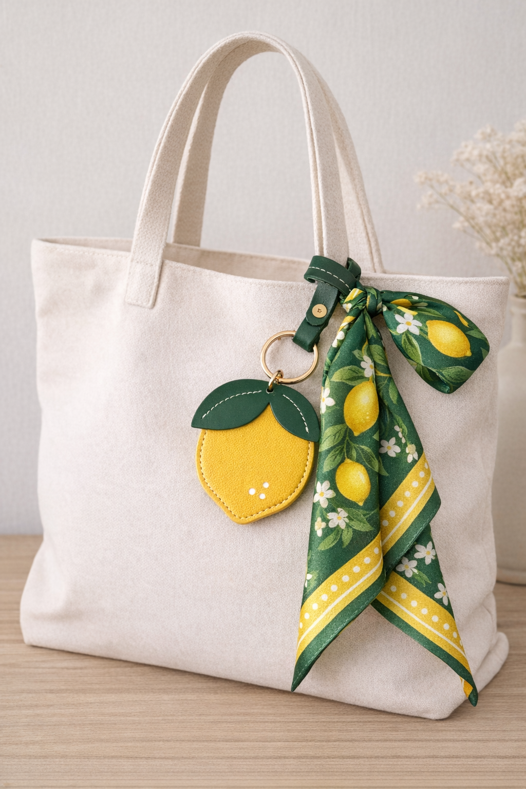 Little Orchard Charms – Genuine Leather Fruit Bag Charms & Keychains | Cute Handmade Strawberry, Peach, Lemon Accessories