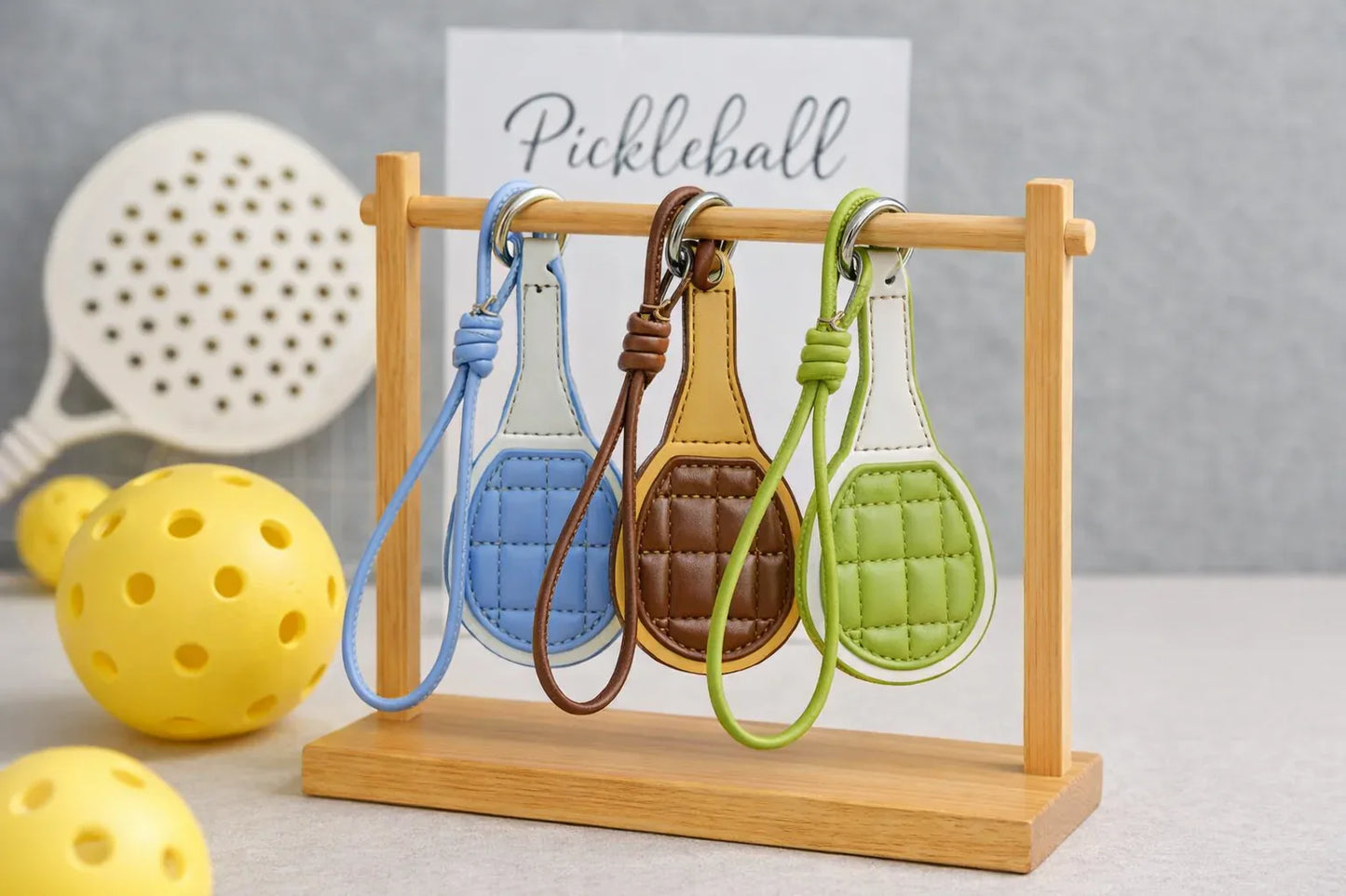 Pickleball Bag Charm Collection – Pickleball Paddle Keychain, Sporty Bag Accessory, Pickleball Gift for Players & Fans - Roxy's Collectables