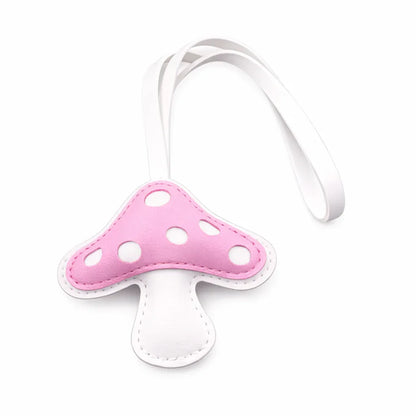 Pink Meadow Mushroom – Handmade Leather Mushroom Bag Charm.