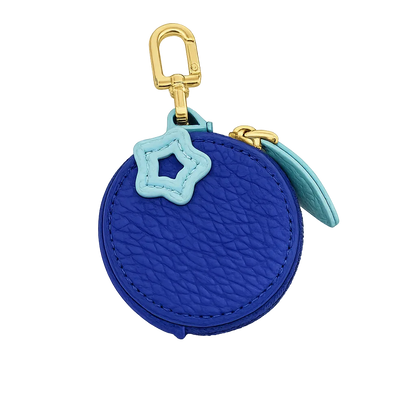 Little Fruit Minis blueberry leather coin purse keychain and bag charm.