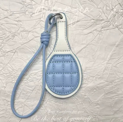 Purple pickle ball paddle Bag Charm.