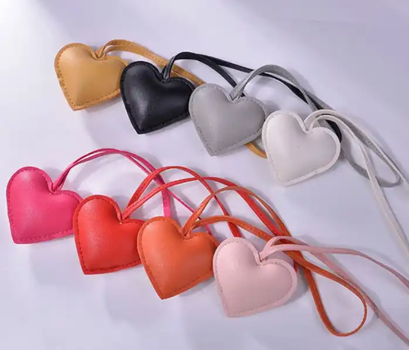 Leather Heart Bag Charm
