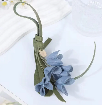 Petite Lily Leather Bag Charm | Handmade Elegant Floral Gift