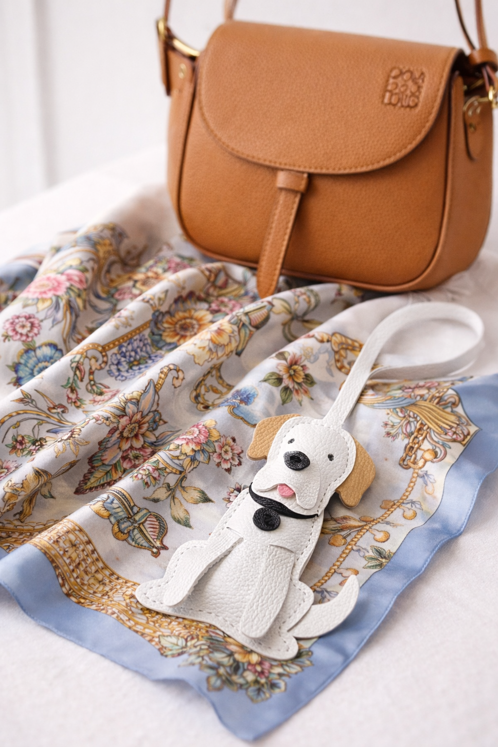 Gentle Labrador Leather Charm – Handmade Dog Bag Charm, Labrador Keychain, Leather Puppy Accessory, Dog Lover Gift