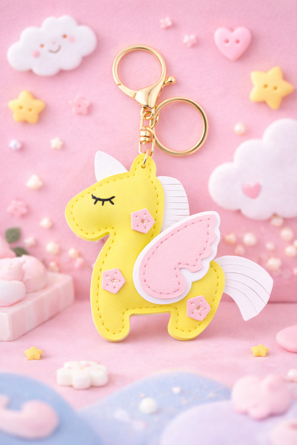 Dreamy Unicorn Keychain – Pastel Unicorn Bag Charm, Cute Leather Keyring, Magical Gift for Kids & Unicorn Lovers