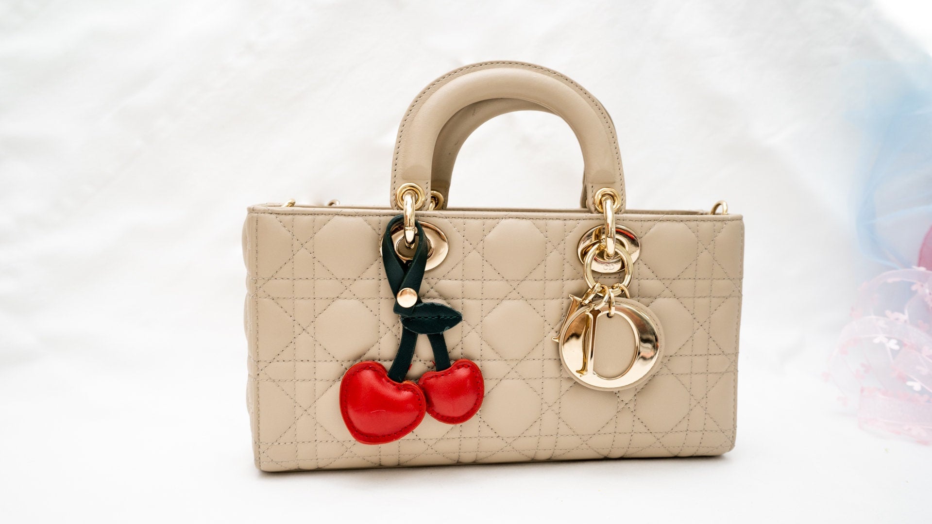 Handmade Cherry Heart Bag Charm