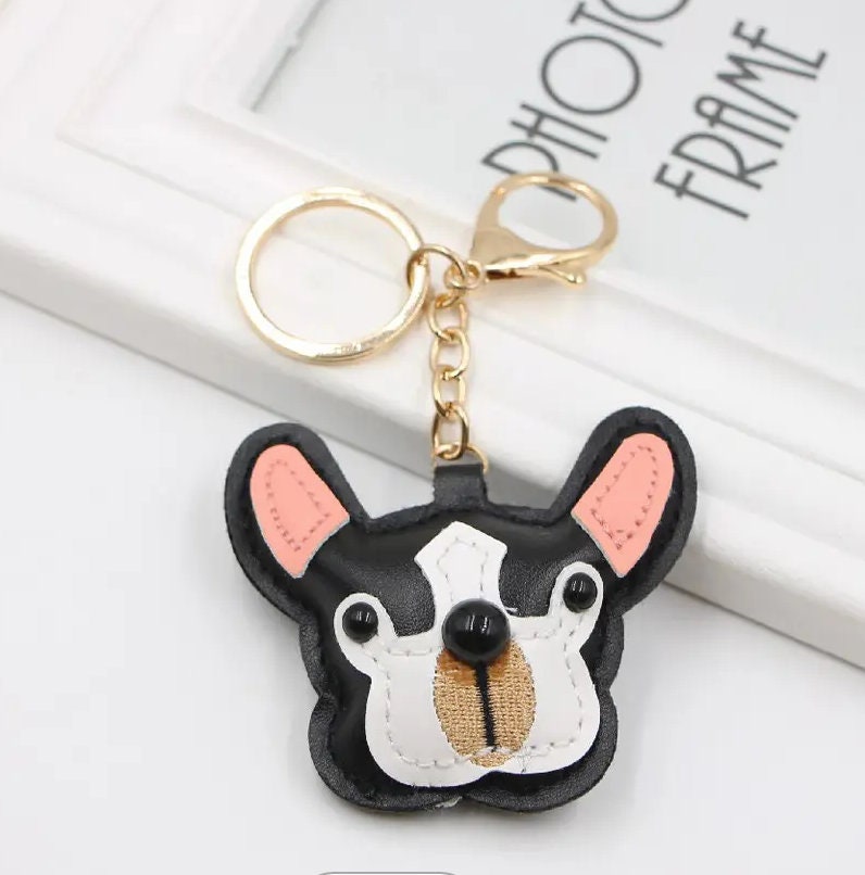 French Bulldog Crystal Tassel Keychain Bag Accessories