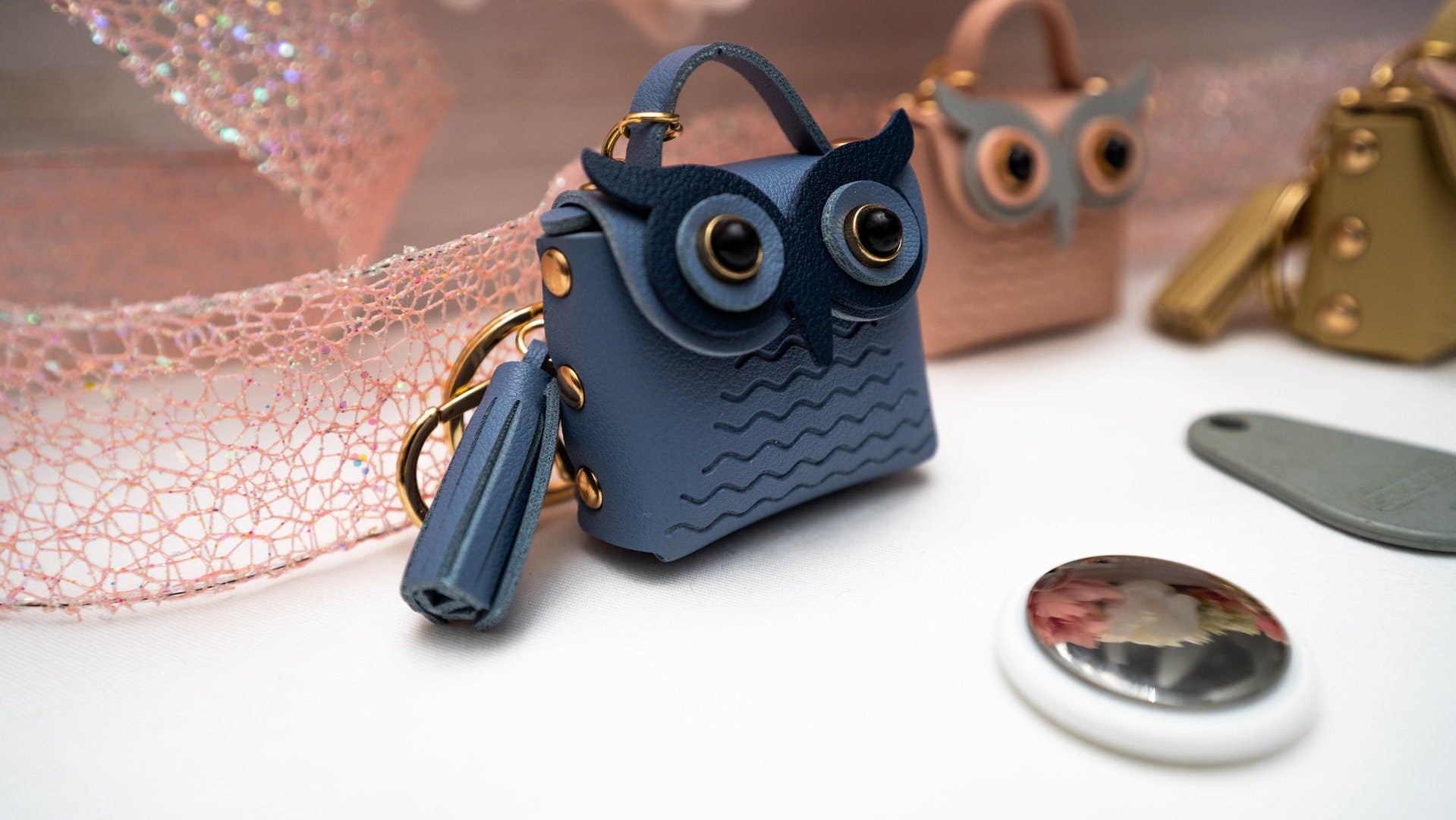 Owl Keychain, Bag Charm, Fob Holder